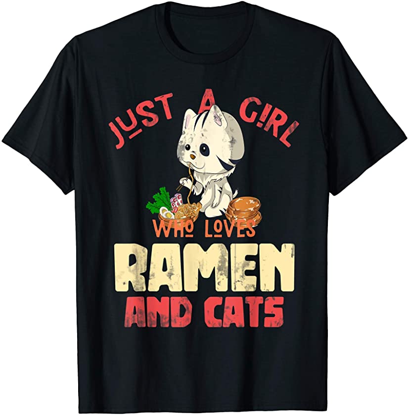 Animal Kitty Cute Pet Owner Gift Japanese Noodles Cat Ramen T-Shirt