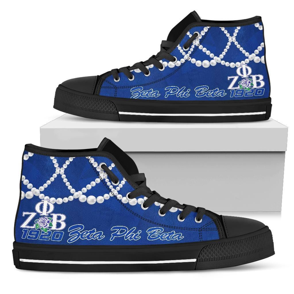 Zeta Phi Beta K.H Pearls High Top Shoes