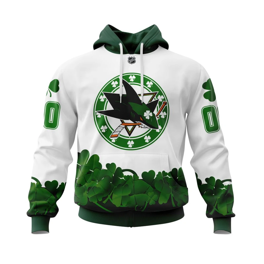 Hoodie San Jose Sharks, Happy St.Patrick Days Jersey V0522 Qtnhl080524A3857Hd