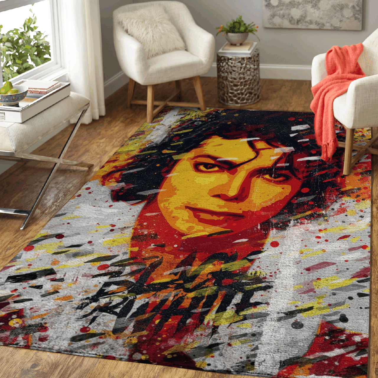 Michael Jackson – Black Or White Art Area Rug