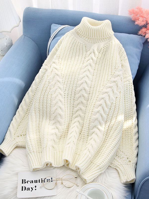 Women Turtleneck Sweaters High Quality Autumn Winter 2022 Pull Jumpers European Twist Lantern Sleeve Oversized Sweater C-141 alx