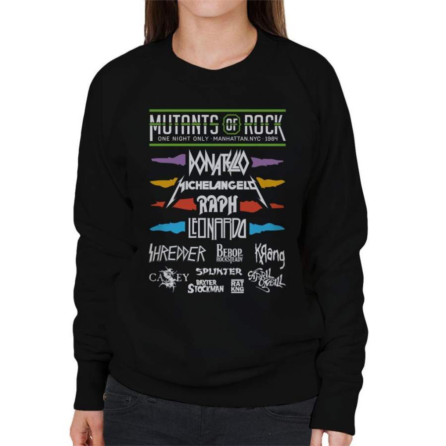 Teenage Mutant Ninja Turtles Mutants Of Rock Festival Poster Women’s Sweatshirt