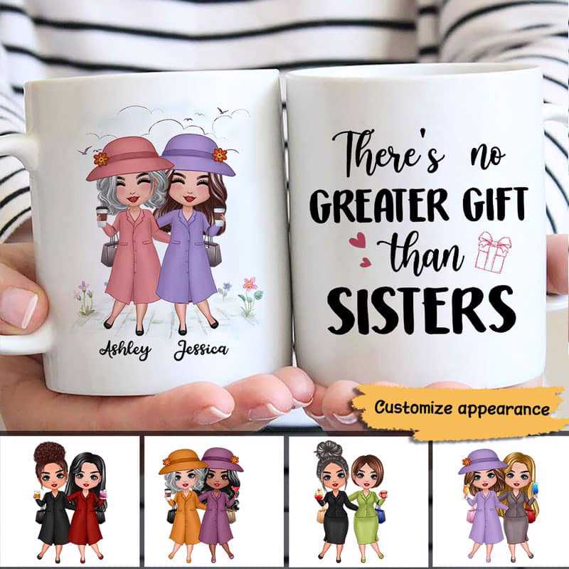 No Greater Gift Old Doll Besties Sisters Personalized Mug