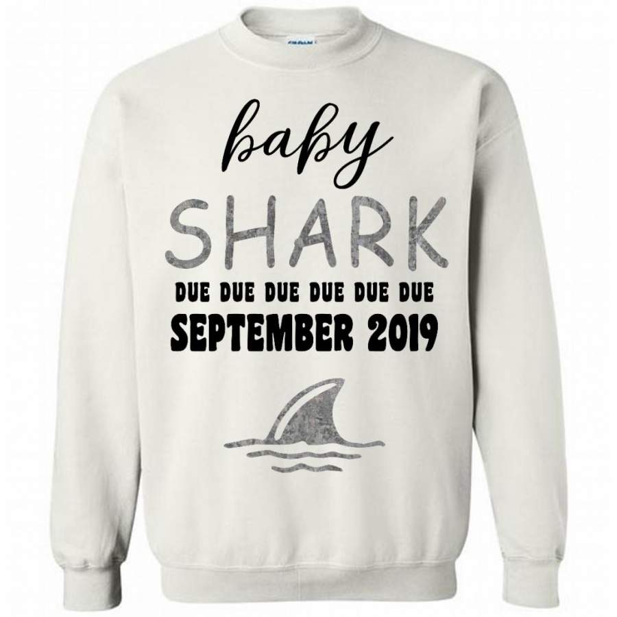 Baby Shark Due Due Due Due September2019, Birthday Gift – Gildan Crewneck Sweatshirt