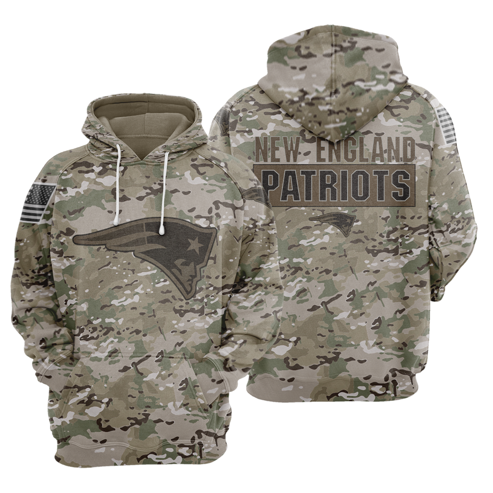 New England Patriots Camouflage Veteran 3D T Shirt Hoodie Sweater Jersey Hoodie Model A23848