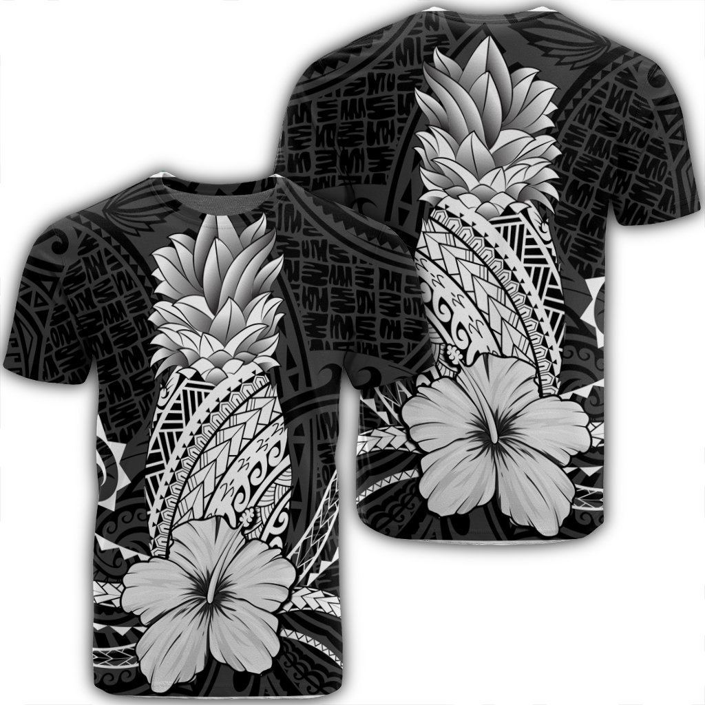 Hawaiian Polynesian Pineapple Hibiscus White Ah Ha8774