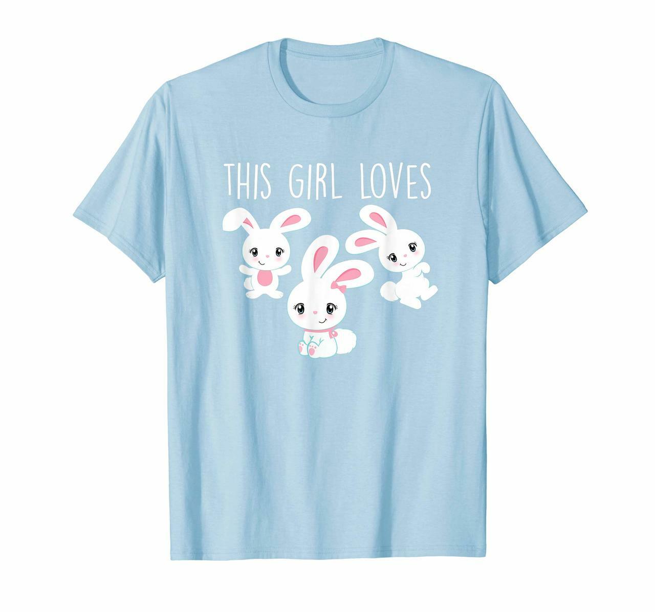 Bunny T-Shirt This Girl Loves Bunnies Tee Love Anime Gift