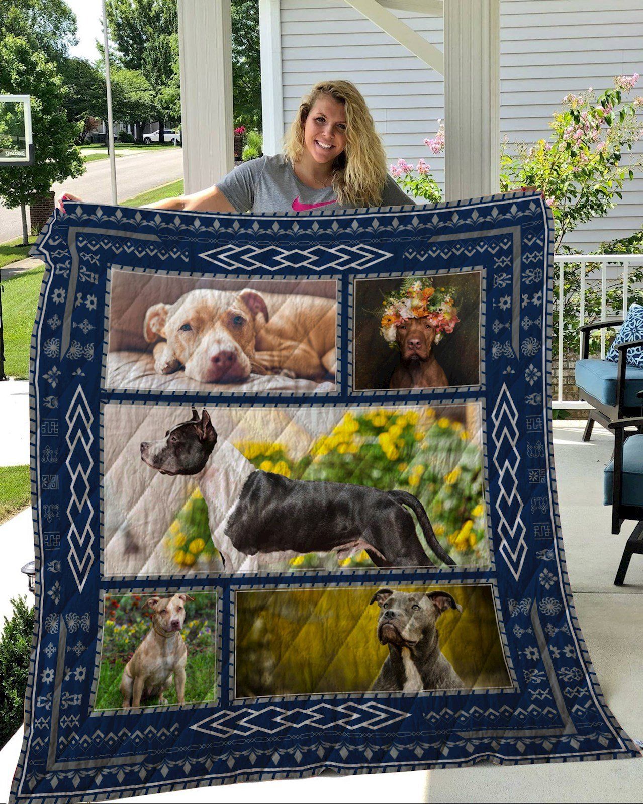 American Pit Bull Terrier 3D Quilt Blanket HGM45