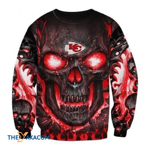 Kansas City American Football Team Road Super Bowl Skull Gift For Fan Sweatshirt Long Sleeve Crewneck Casual Pullover Top