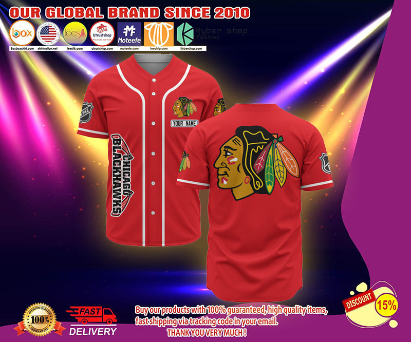 Chicago Blackhawks Custome Personalized Name Baseball Jersey Shirt