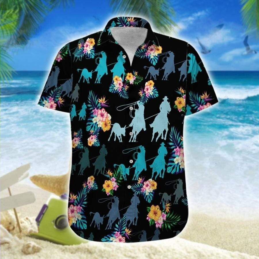 Tropical Team Roping Aloha Hawaii Shirts For Men Women Ha104663