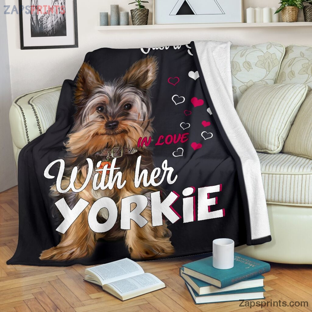 Just A Girl In Love With Her Yorkie Blanket – Cool Gift Ideas