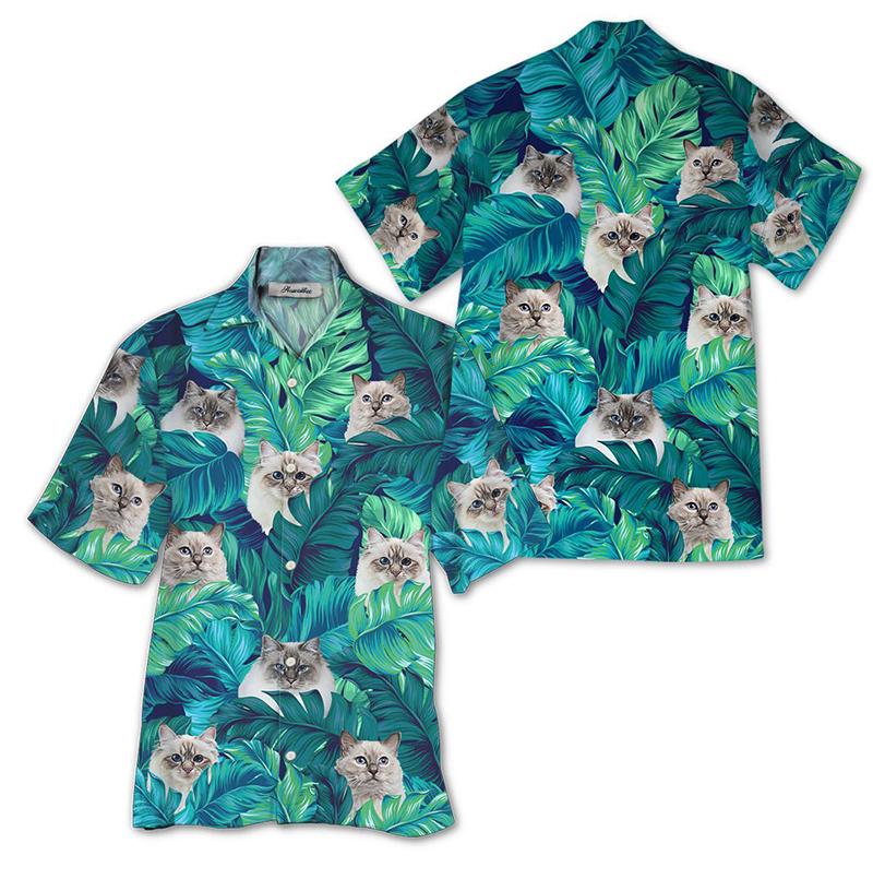 Birman Cat Hawaii Unisex Print Aloha Short Sleeve Casual Shirt Ha52456