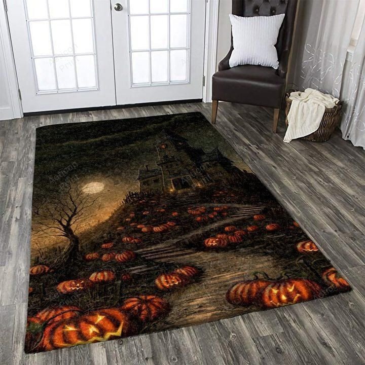 Halloween Pumpkin Field Area Rug Carpet Vintage Home Decor Gift Idea Carpet