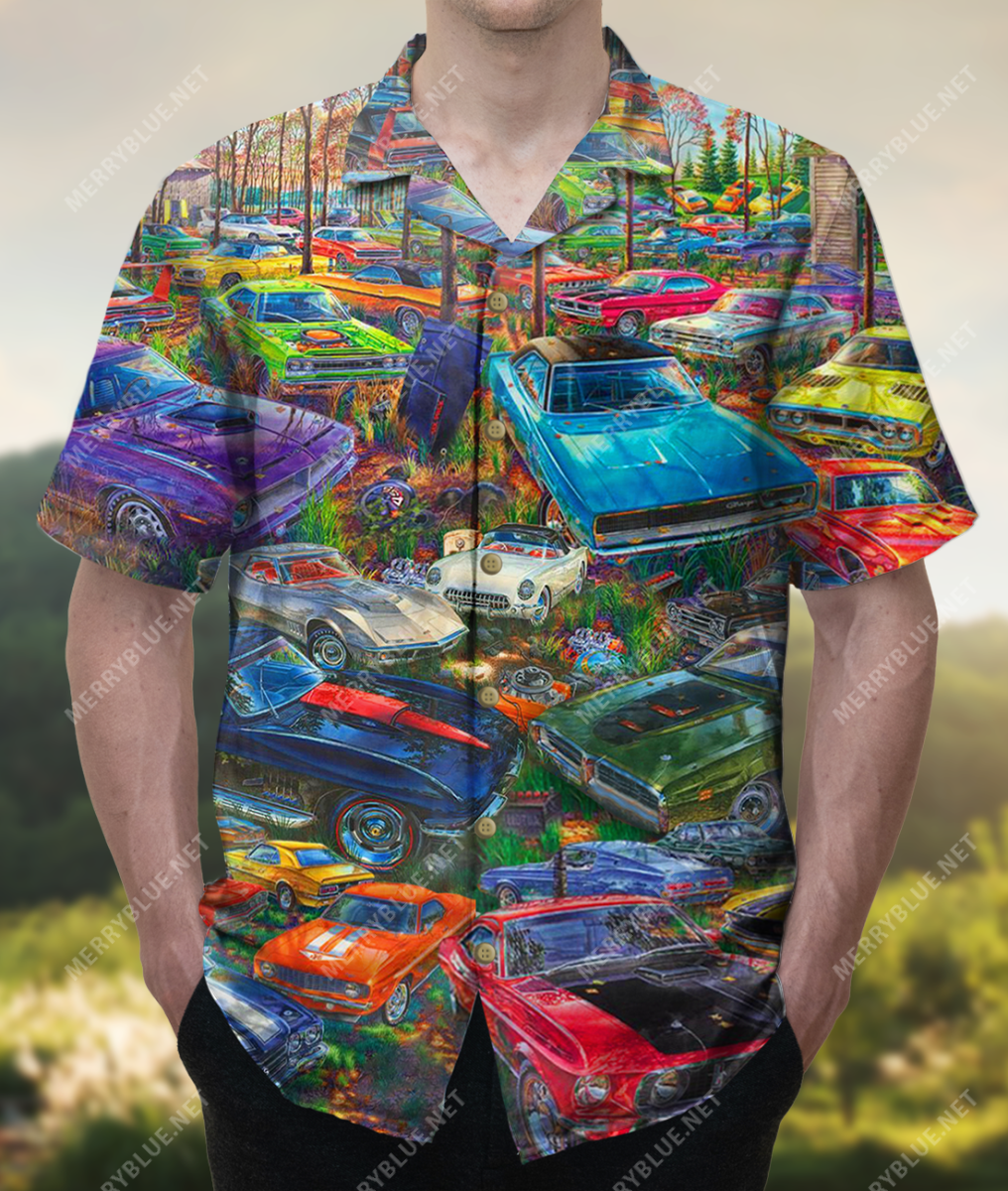 American Muscle Car Into The Forest Unisex Hawaiian Shirt