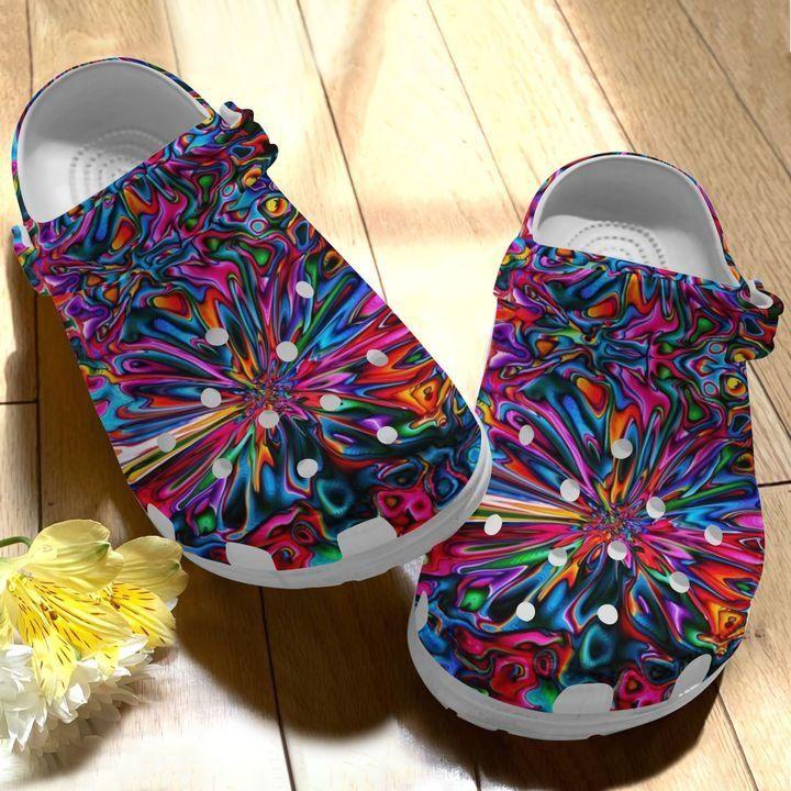 Hippie Personalize Clog, Custom Name, Text, Fashion Style For Women, Men, Kid, Print 3D Illusion