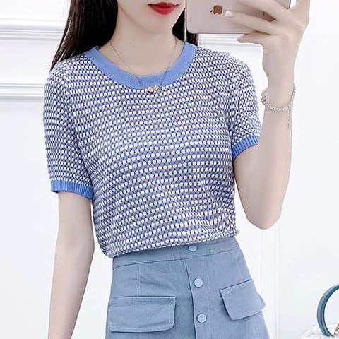 2022 Women’s Summer New Suits Female Short Sleeve O-neck Sweater Tops + High Waist A-line Skirts Ladies Two-piece Sets Y89 alx