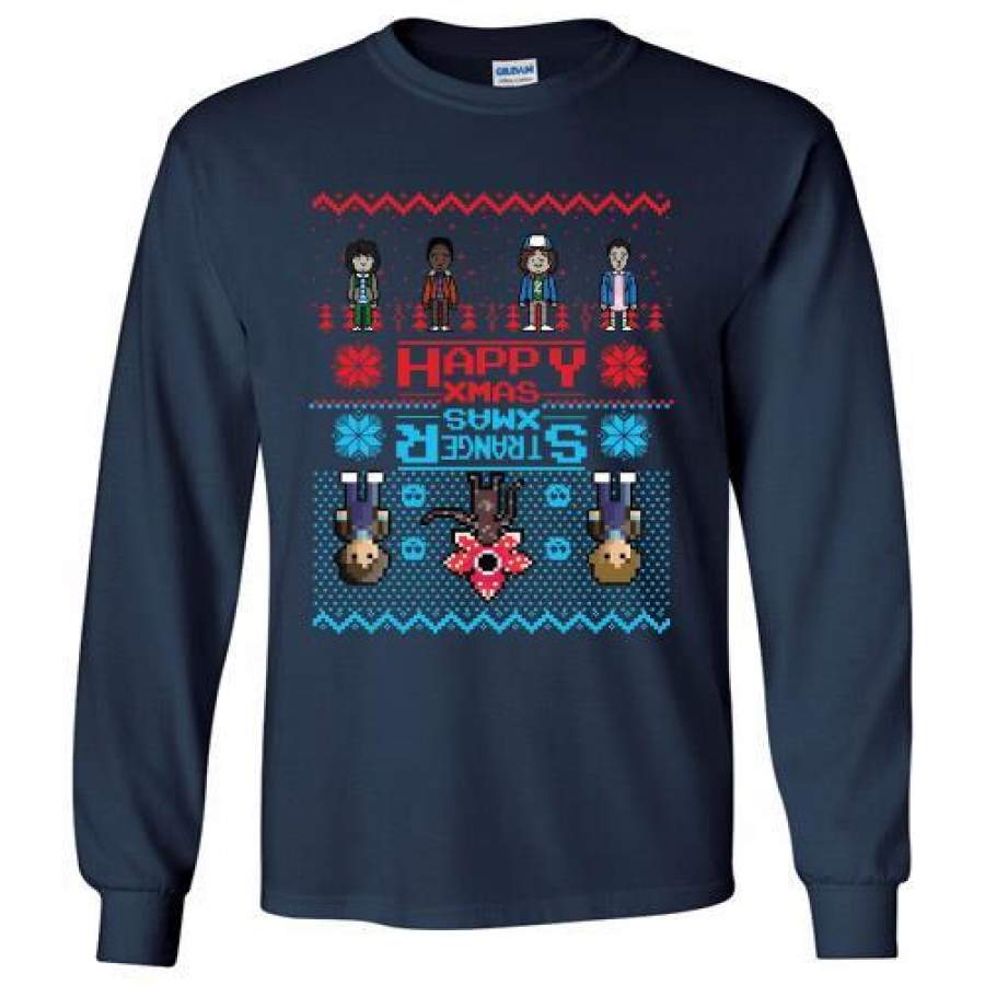 Stranger Xmas Stranger Things Ugly Christmas Long Shirt