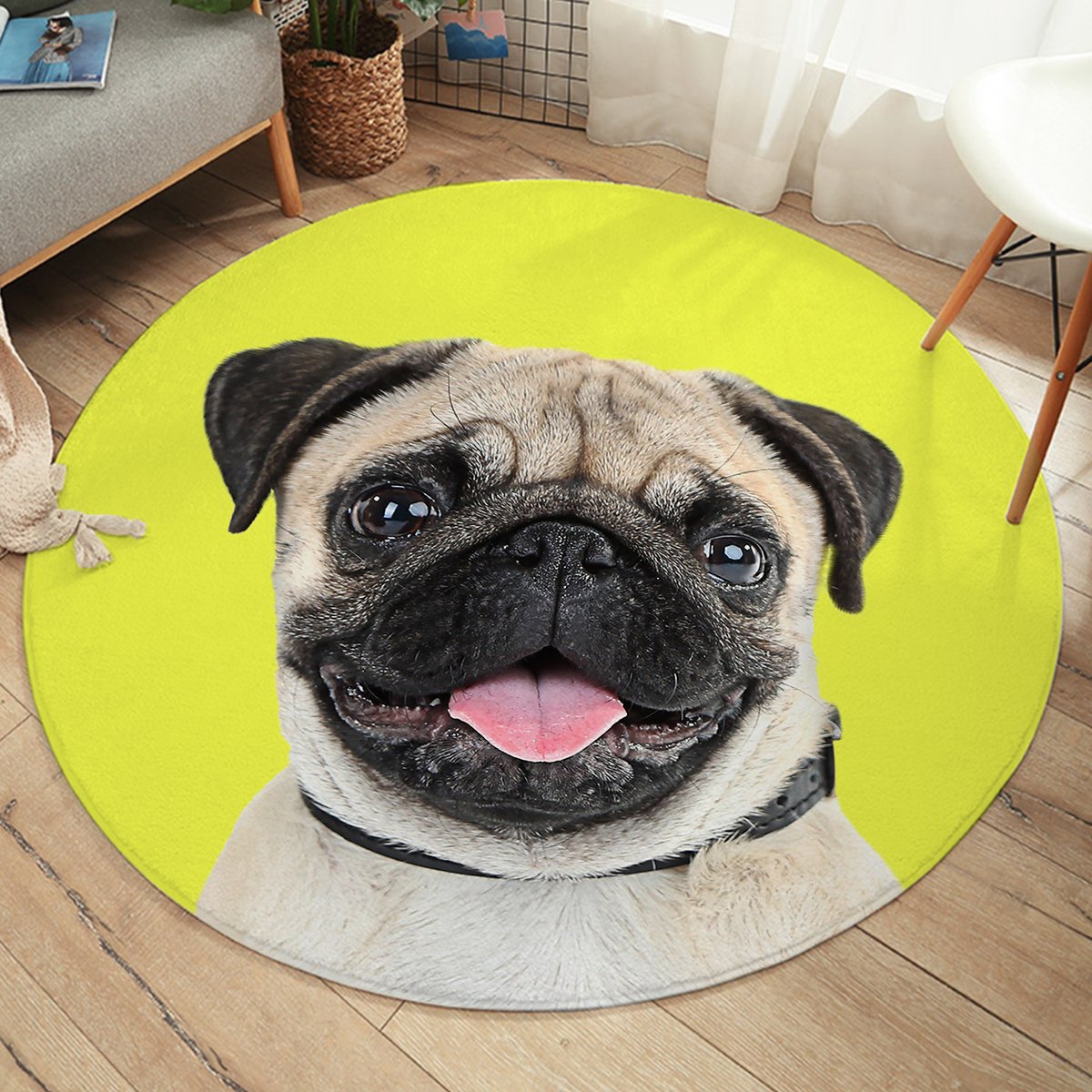 Cute Pug SW2406 Round Rug