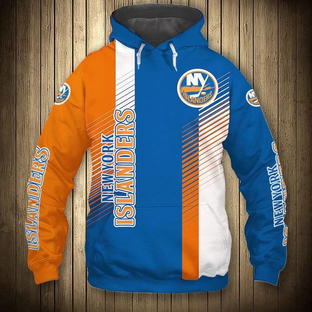 New York Islanders Stripes Casual Hoodie