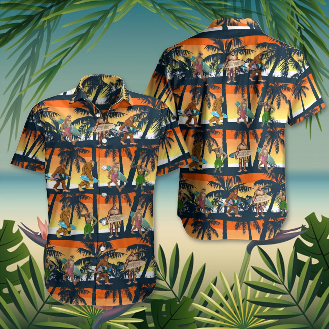 Bigfoot Coconut Tree Hawaii Shirts Family Beach Summer Gift Ideas Ha29412