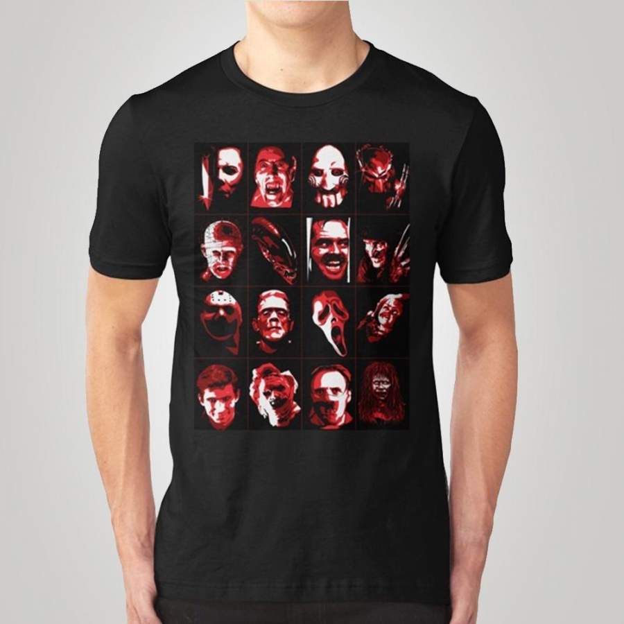 Summer Horror Filmt Cult Hannibal Krueger Frankenstein Chucky Scream Men’S Cotton T-Shirt