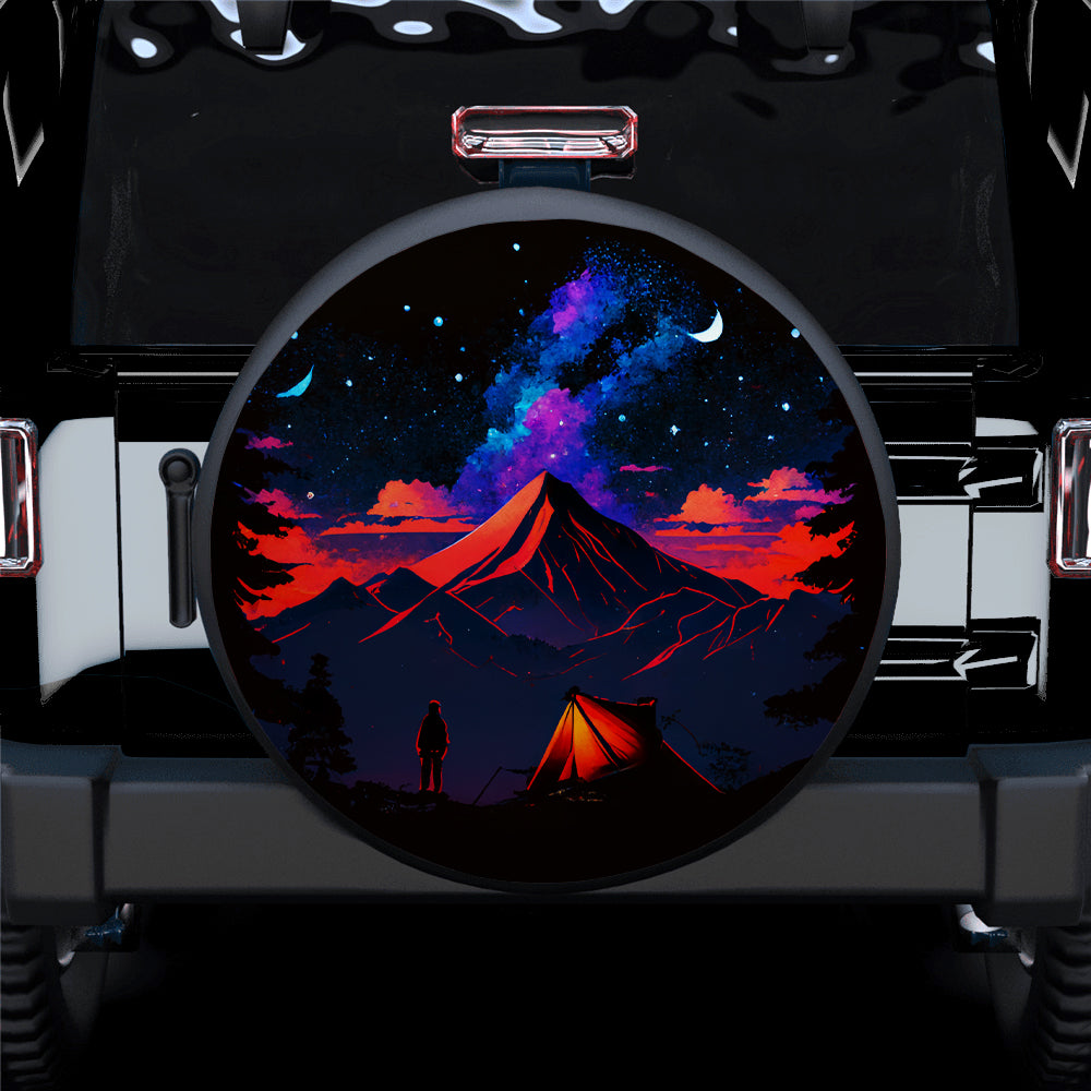 Purple Red Blue Orange Night Sky Full Of Star Boat 3 Jeep Car Spare Tire Covers Gift For Campers