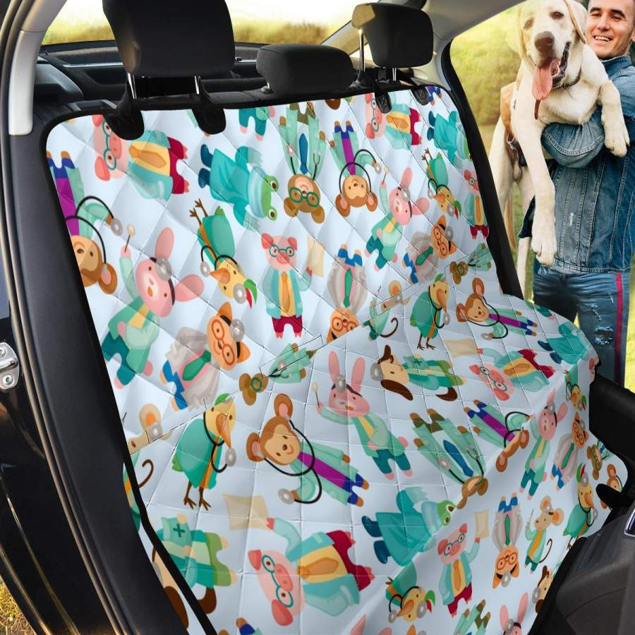 Animal Nurse Pattern Print Pet Car Seat Cover