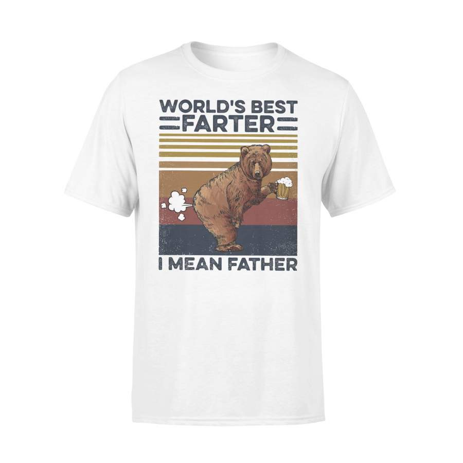 Bear World’s Best Farter I Mean Father Vintage Retro T-shirt