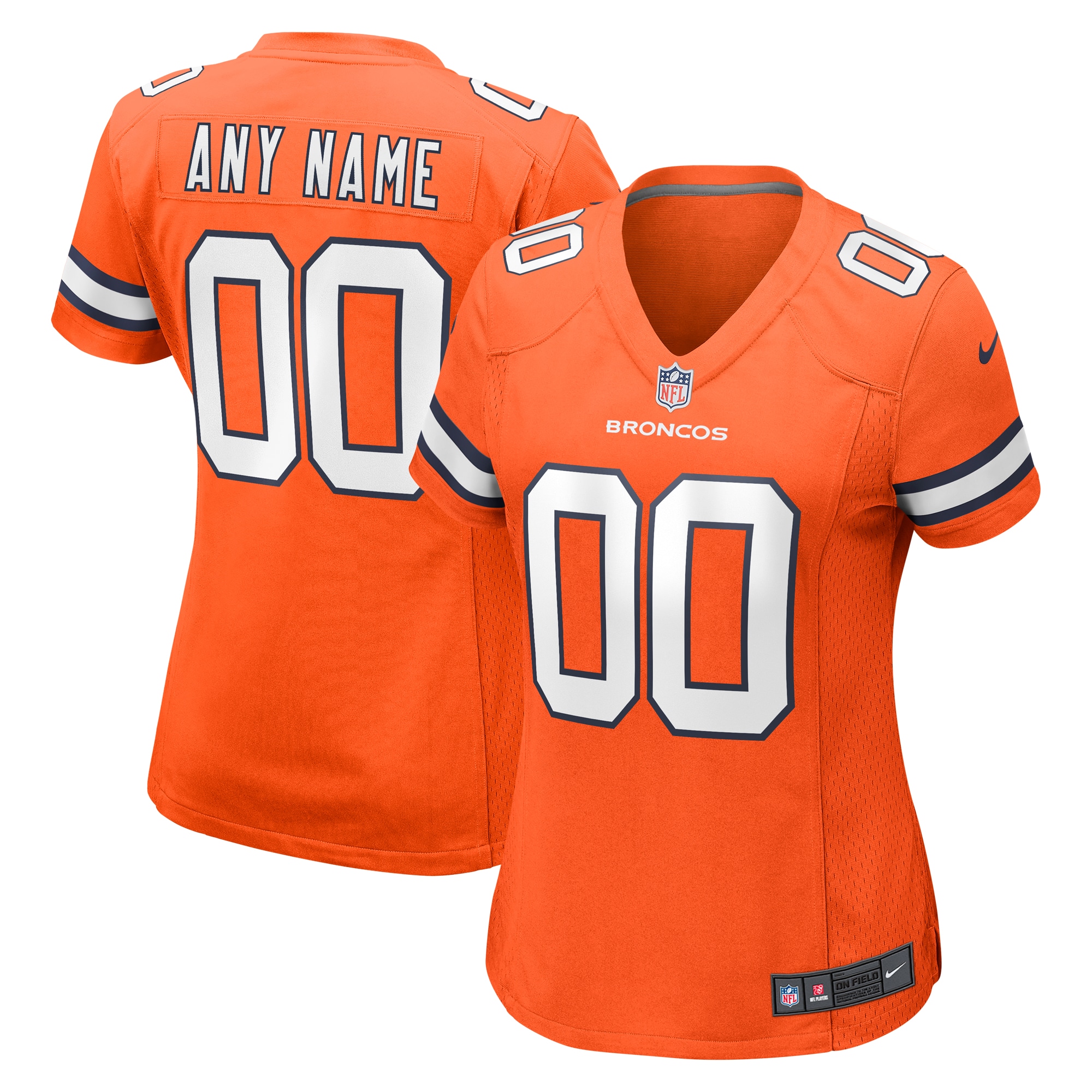 Women’s Denver Broncos  Orange Alternate Custom Game Jersey