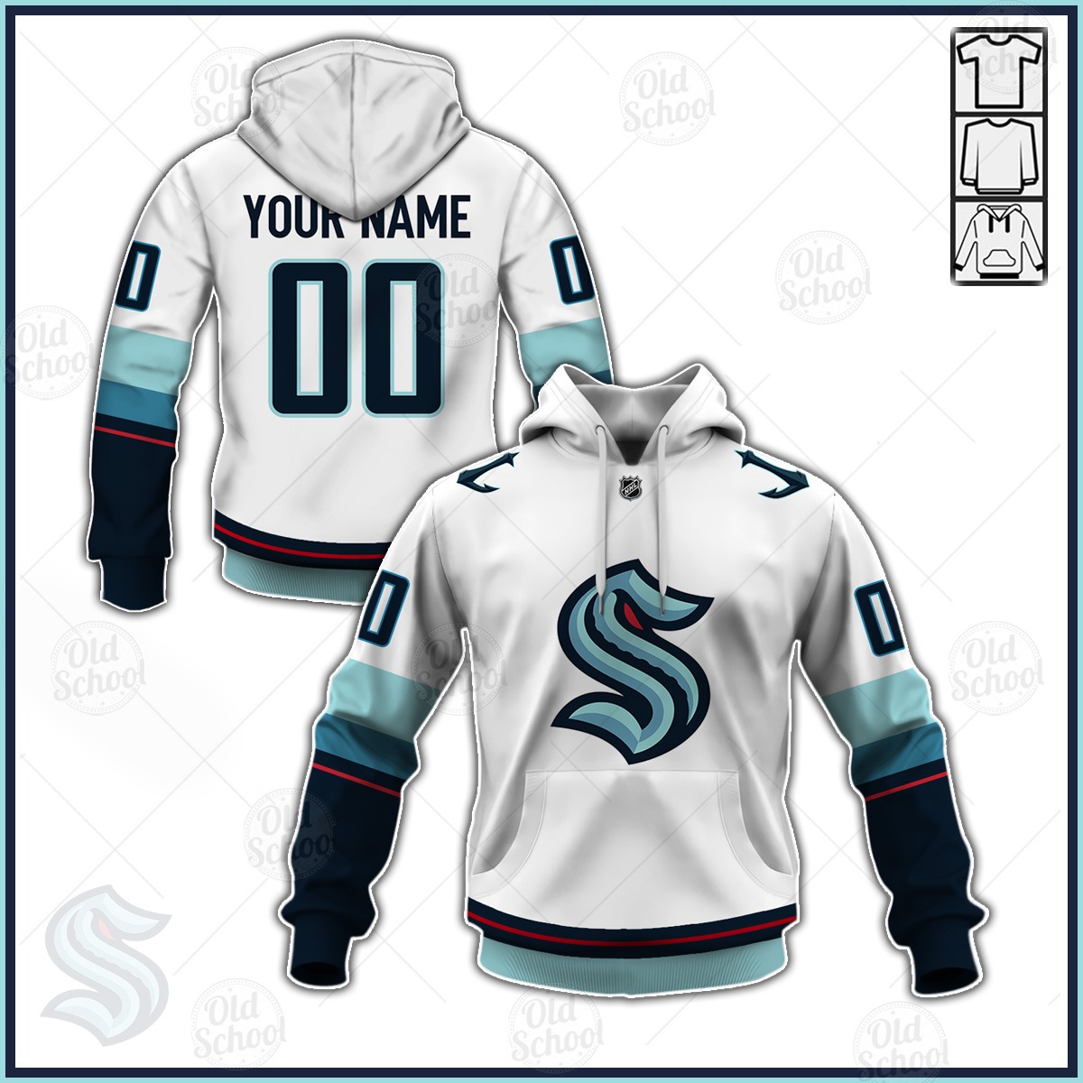 Personalize Seattle Kraken 2020 Away Jersey Personalize Hoodie