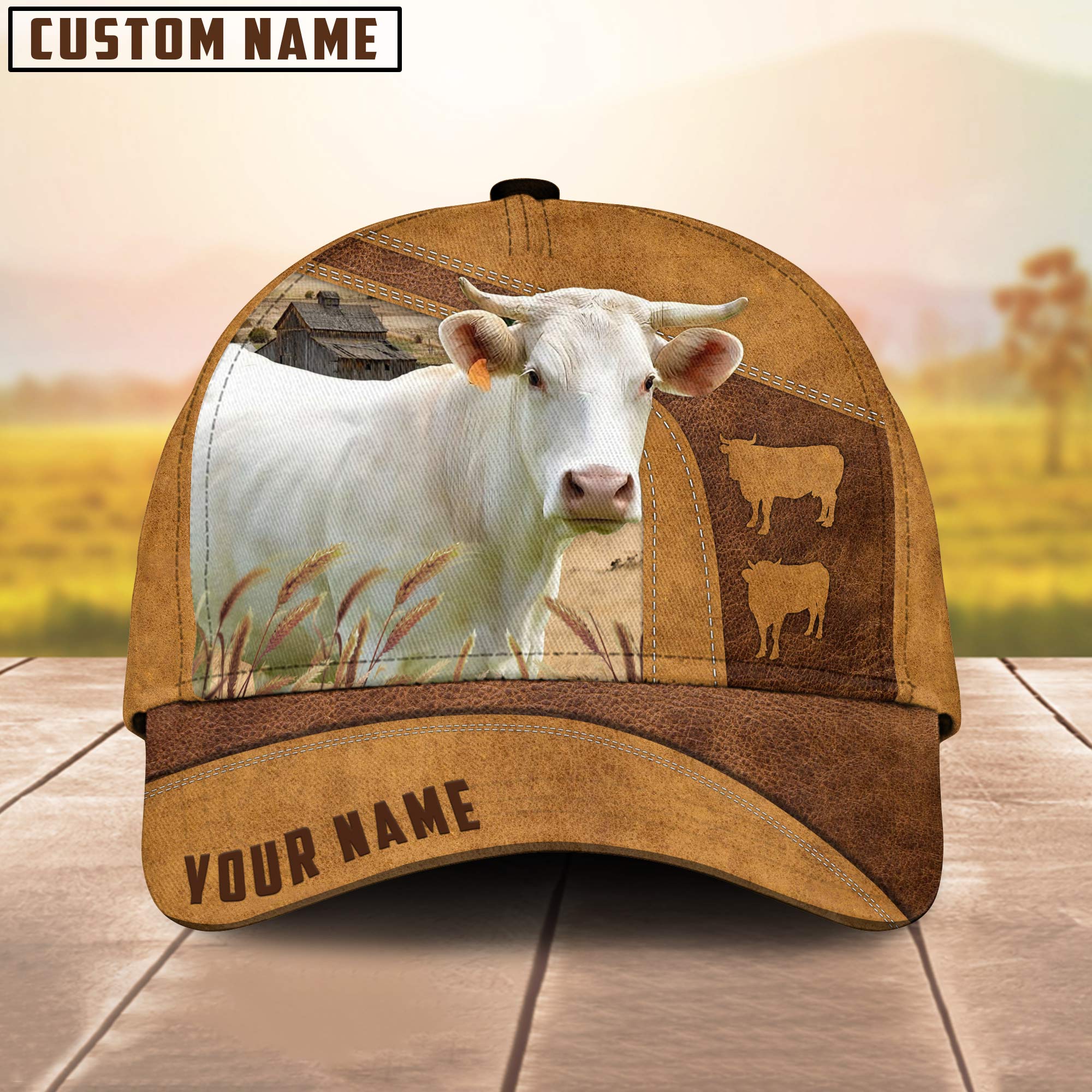 Personalized Name Charolais Cattle Cap, Cattle Hat, Farm Baseball Hat, Cap Hat For Cow Lover