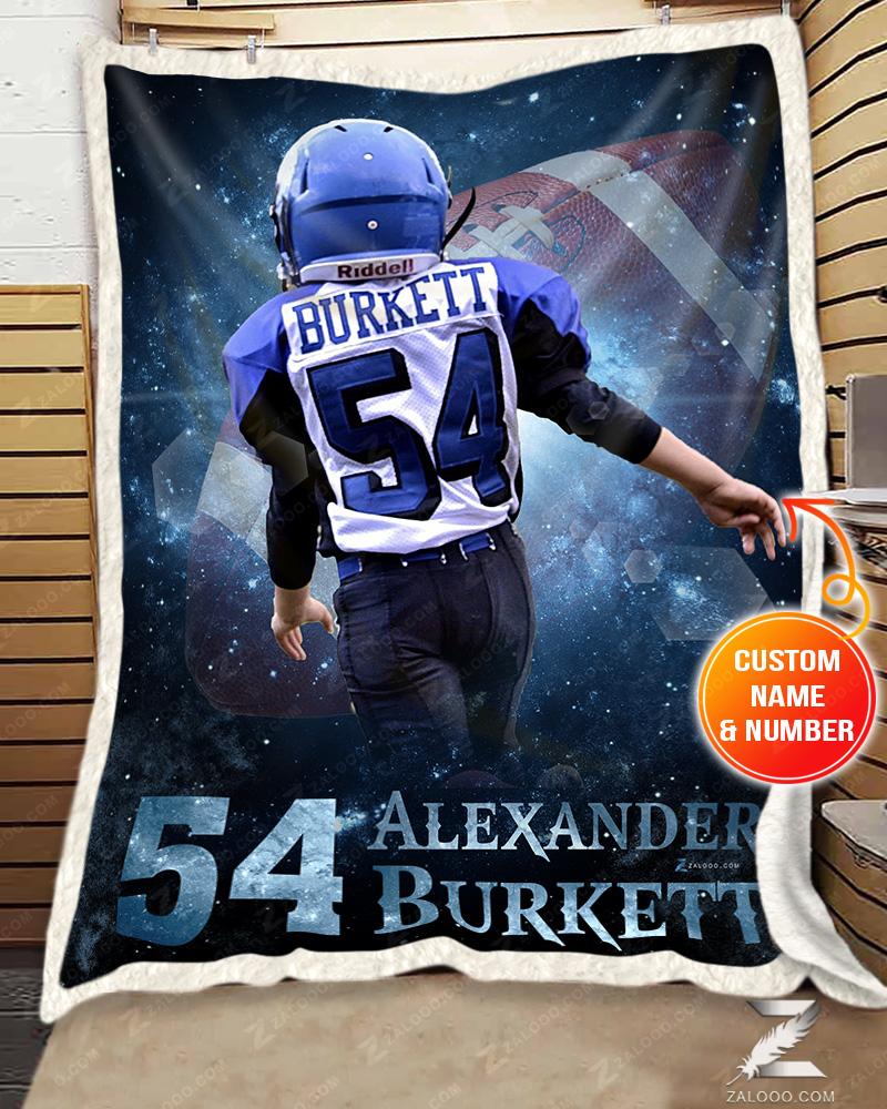Personalized Photo Football – Alexander Burkett 54 Quilt Blanket Ep2528