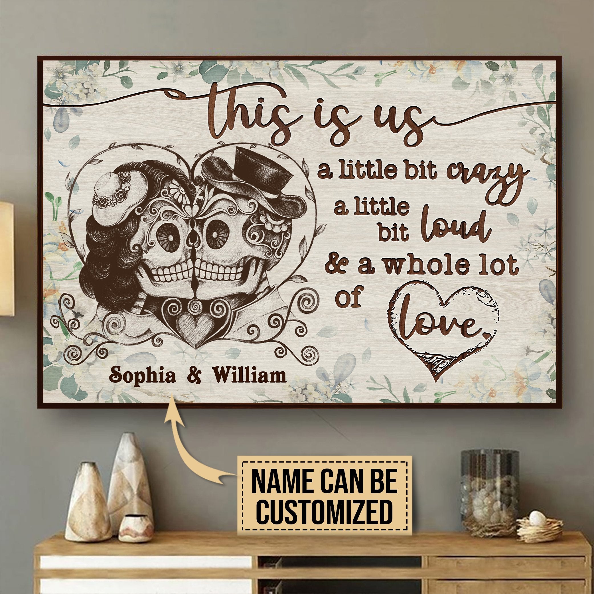 Aeticon Gifts Personalized Skull This Is Us Canvas Mom Dad Gift Home Decor