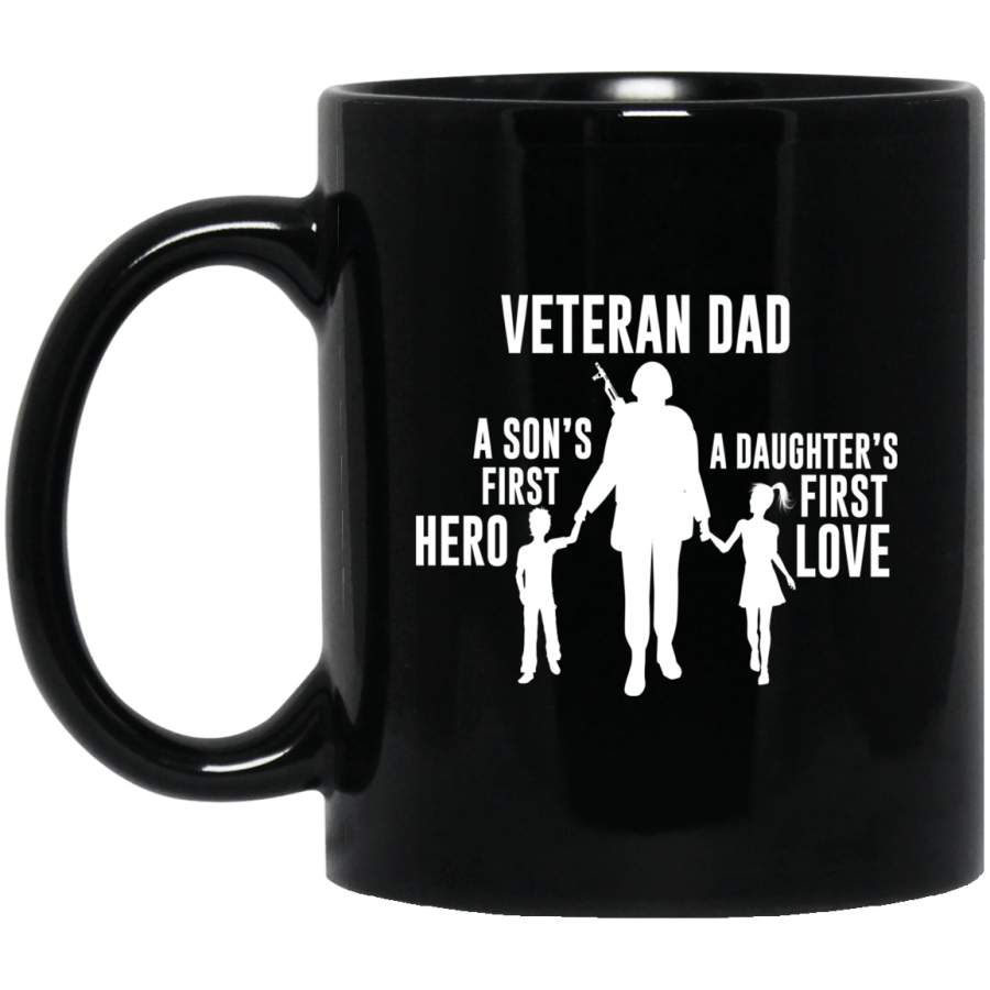 Veteran Dad Coffee Mug A Son’s First Hero A Daughter’s First Love Veterans Day Gifts For Men