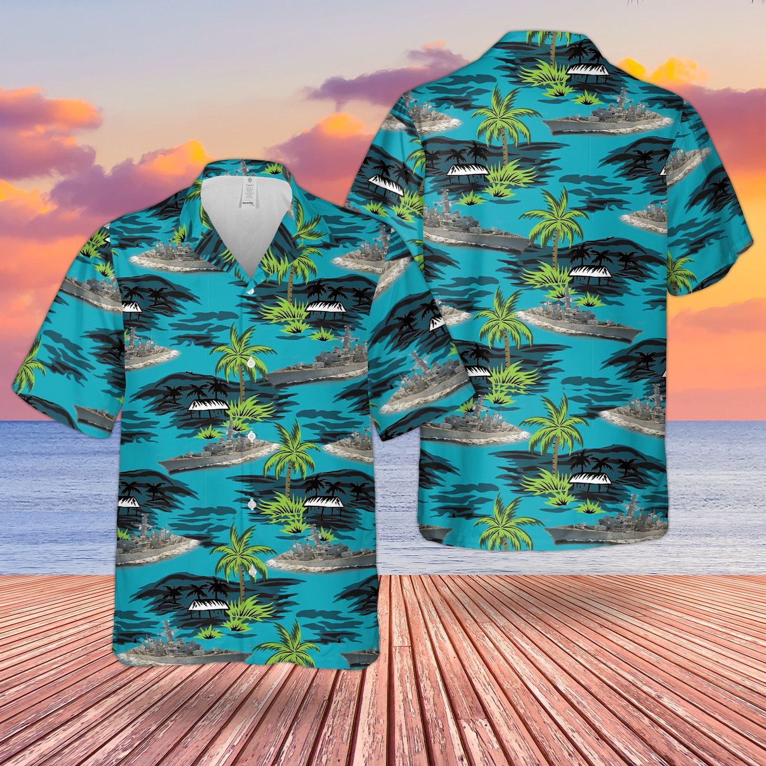 De Class Type Frigate Blue Unique Design Unisex Hawaii Shirt For Men And Women Ha49054