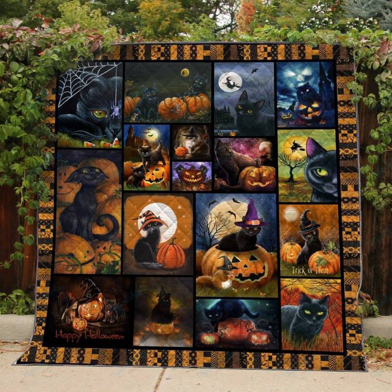 A Special Gift For Fans LL Cat Halloween Quilt Blanket