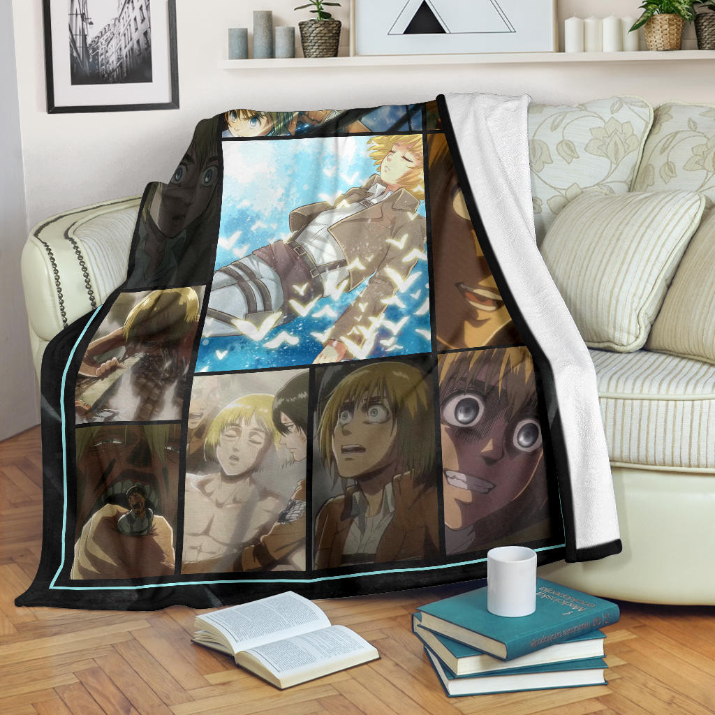 Armin Arlert Attack On Titan Fleece Blanket Anime Home Decor Custom For Fans Na032102