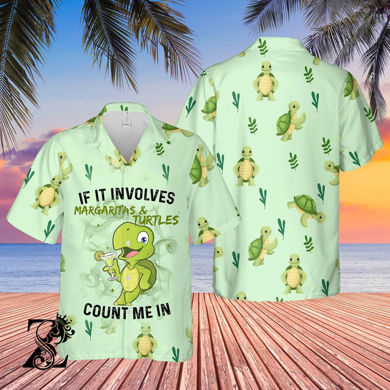 Turtle If It Involves Magaritas Count Me In – All Over Print Unisex Hawaiian Shirt – S M L Xl 2Xl 3Xl 4Xl 5Xl 1207