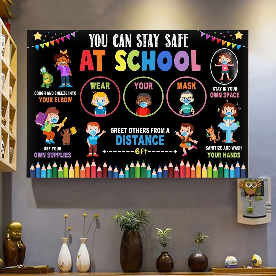 You Can Stay Safe At School Greet Others From A Distance Decor ...