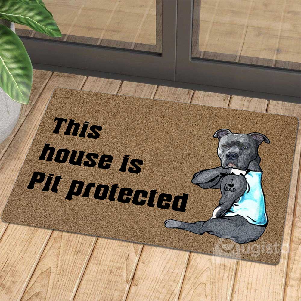 This House Is Pit Protected I Love Dad All Over Printing Doormat Pre2394