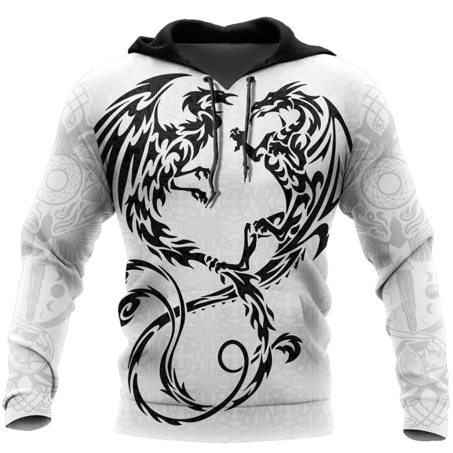 White dragon 3D hoodie shirt for men and women DDST10122001S