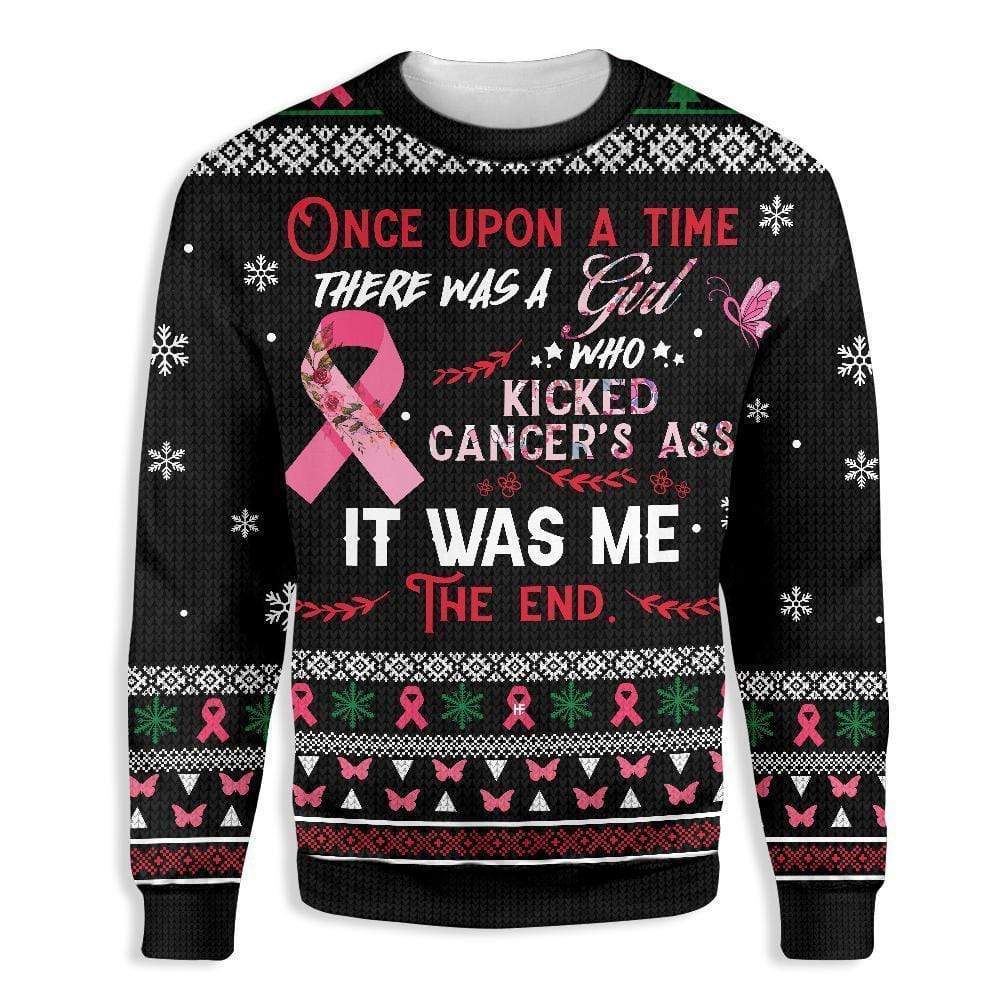 The Girl Kick Breast Cancer Awareness Ugly Christmas Sweater | For Men & Women | Adult | Us3906