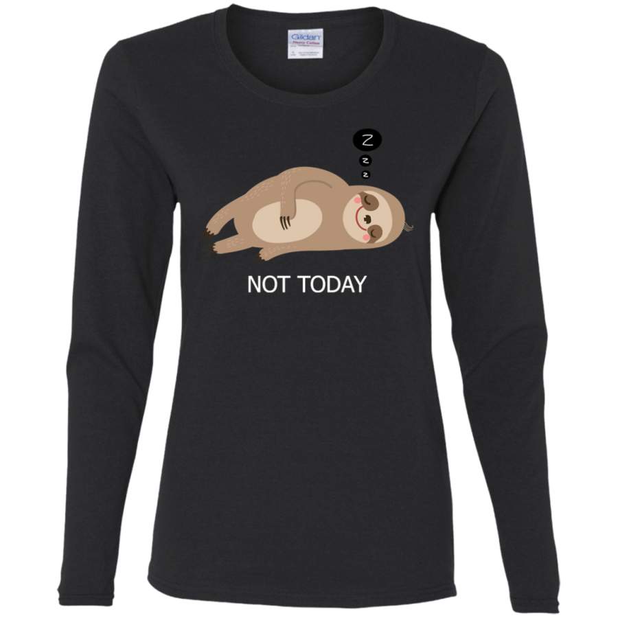 AGR Cute Sloth Dreaming Shirt Ladies’ Cotton LS T-Shirt