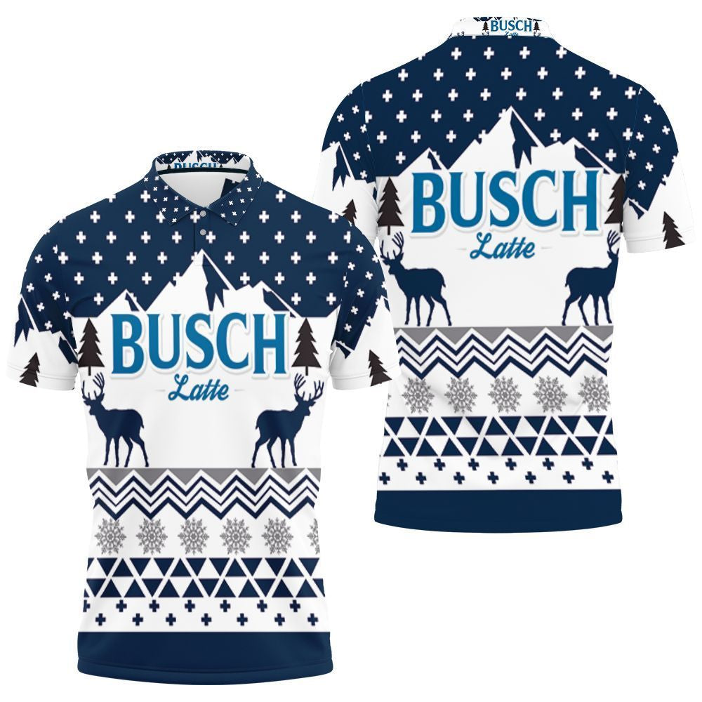 Busch Latte Christmas Gift Jersey 3D Polo Shirt, Jersey