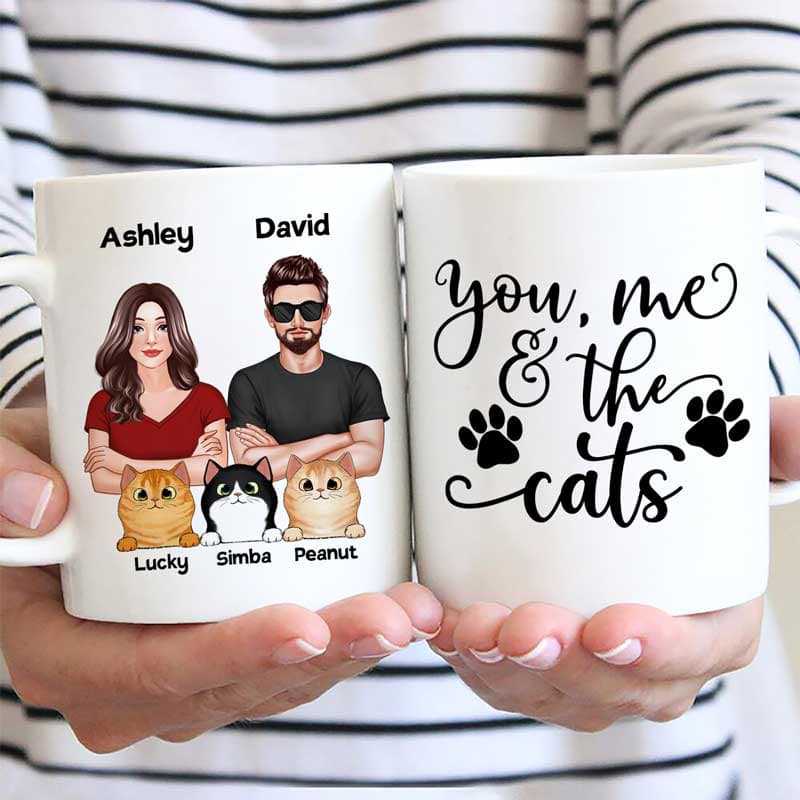 Couple You Me And The Cats Personalized Mug