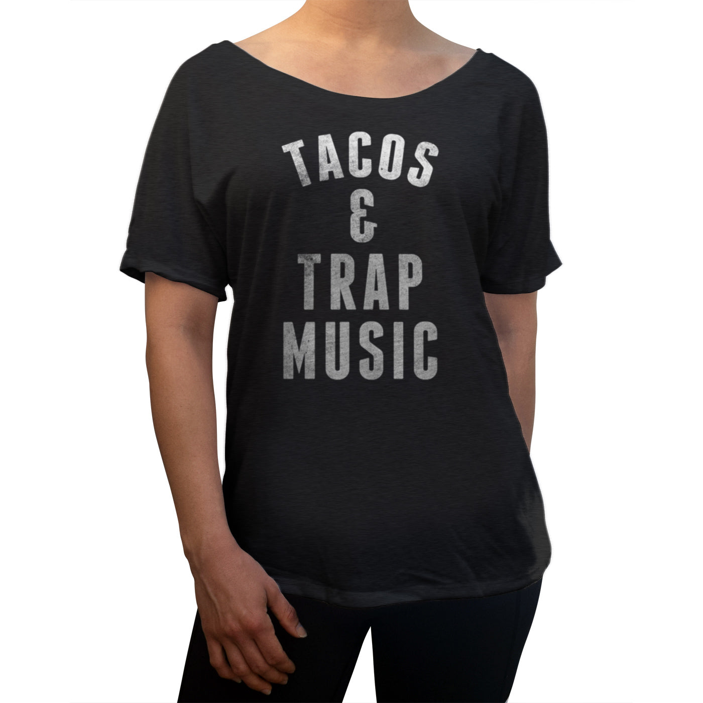 Women’S Tacos And Trap Music Scoop Neck T-Shirt