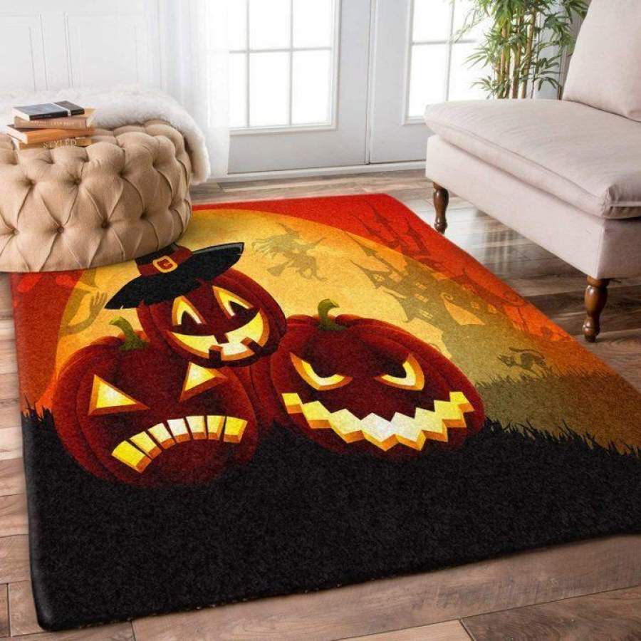 Pumpkin Faces Halloween Area Rug / 19081903 OFD