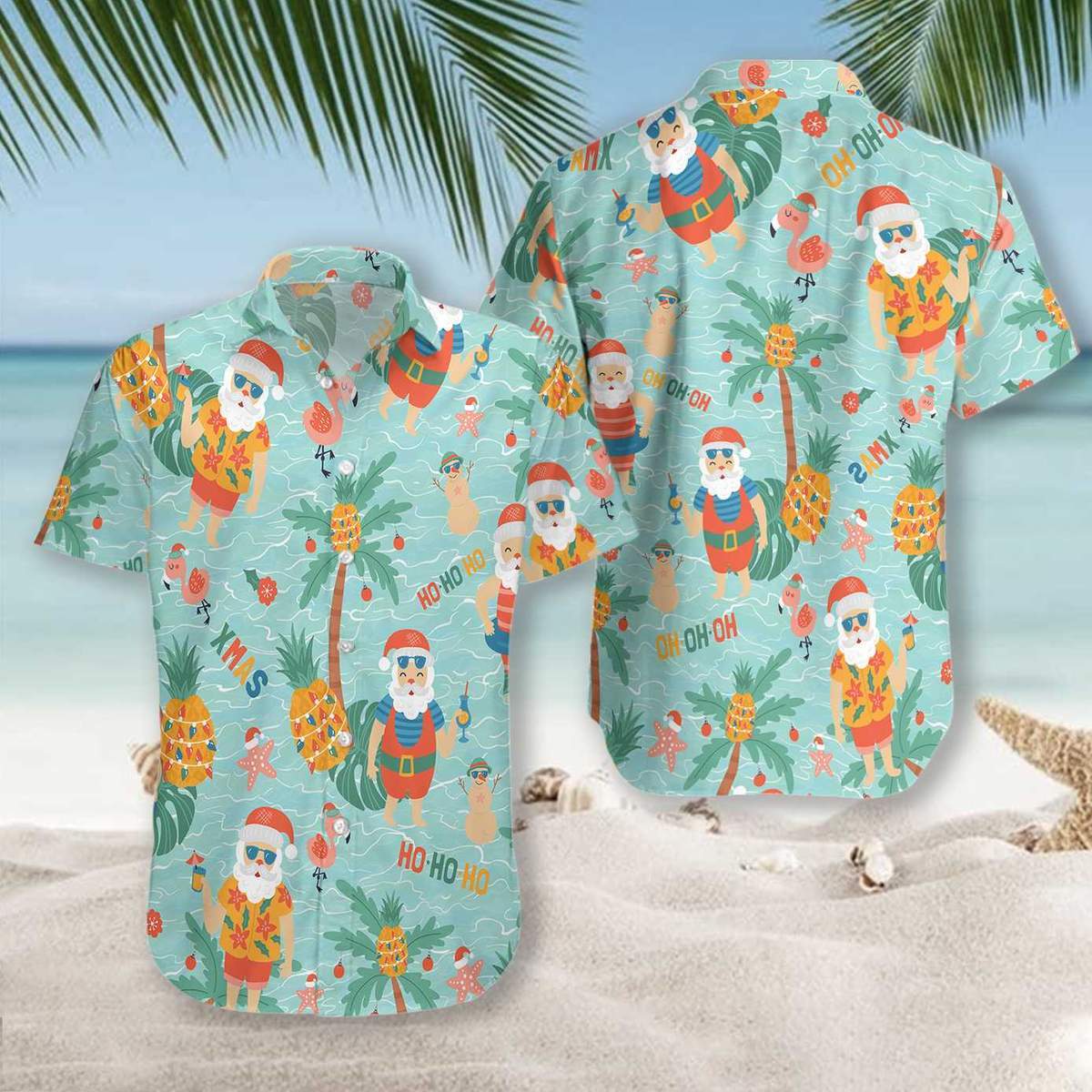 Ineapple With Santa Claus Hawaii Shirt For Men Women Ha34824