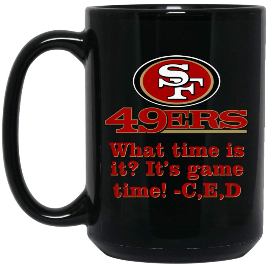 Custom Personalized San Francisco 49ers Logo & Text CED BM15OZ 15 oz. Black Mug